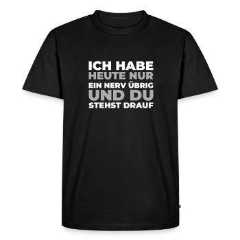 Humour noir - T-shirt Premium bio Homme - noir - Devant - Nico (187cm)