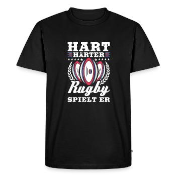 Rugby - T-shirt Premium bio Homme - noir - Devant - Nico (187cm)