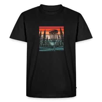 Frisbee Golf Disc Golf - Men's Premium Organic T-Shirt - black - Front - Nico (187cm)