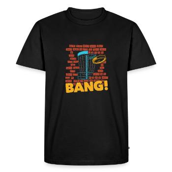 Frisbee Golf Disc Golf - Men's Premium Organic T-Shirt - black - Front - Nico (187cm)