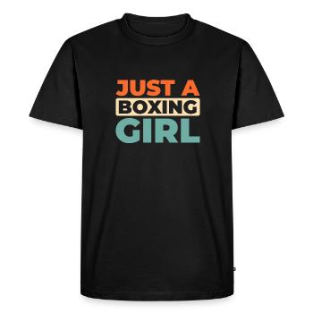 Boxen Boxer Juste Une Boxeuse Fille - T-shirt Premium bio Homme - noir - Devant - Nico (187cm)