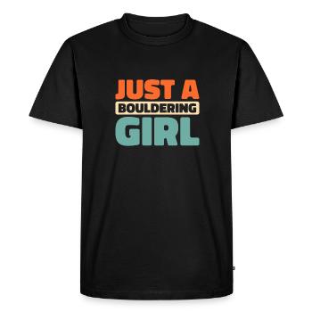 Bouldern Bouldering Bouldering Juste une fille de bloc - T-shirt Premium bio Homme - noir - Devant - Nico (187cm)