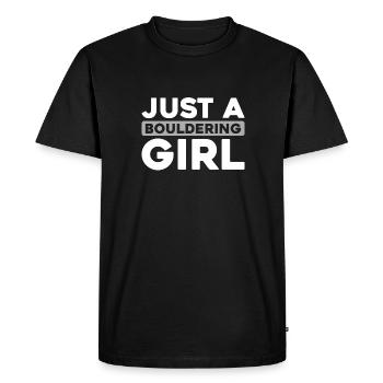 Bouldern Bouldering Bouldering Juste une fille de bloc - T-shirt Premium bio Homme - noir - Devant - Nico (187cm)