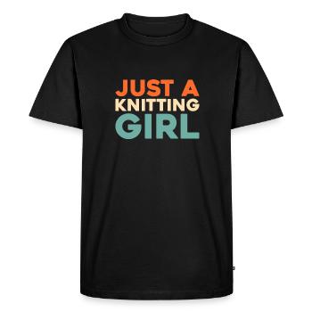 Frappée juste une fille de tricot - T-shirt Premium bio Homme - noir - Devant - Nico (187cm)