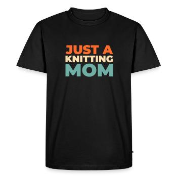 Frappée juste une maman tricoteuse - T-shirt Premium bio Homme - noir - Devant - Nico (187cm)