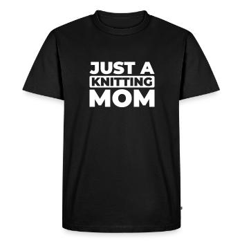 Frappée juste une maman tricoteuse - T-shirt Premium bio Homme - noir - Devant - Nico (187cm)