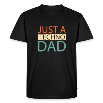 Techno Raver Just A Techno Dad - Men's Premium Organic T-Shirt - black - Front - Nico (187cm)