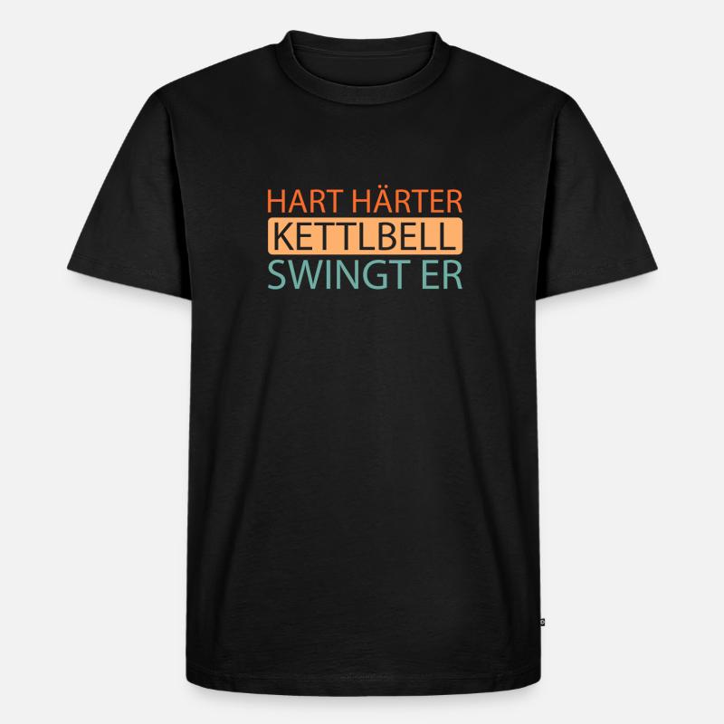 Kettlebell - Männer Premium Bio T-Shirt - Schwarz