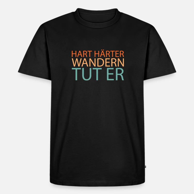 Wandern Wanderer - Männer Premium Bio T-Shirt - Schwarz
