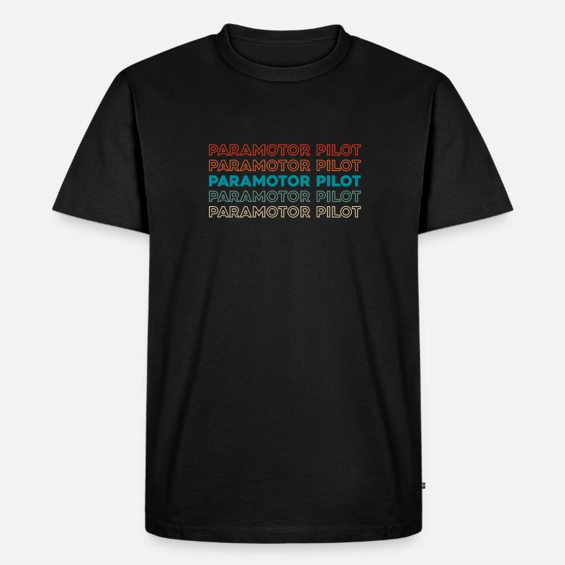 Paramotor Gleitschirmfliegen - Männer Premium Bio T-Shirt - Schwarz