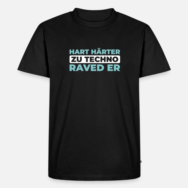Techno Raver - Männer Premium Bio T-Shirt - Schwarz