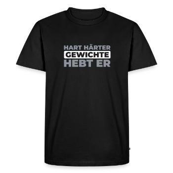 Barbell - Men's Premium Organic T-Shirt - black - Front - Nico (187cm)