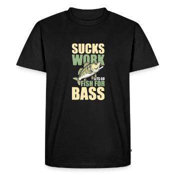Pêche à la perche Pêcheur à la perche - T-shirt Premium bio Homme - noir - Devant - Nico (187cm)
