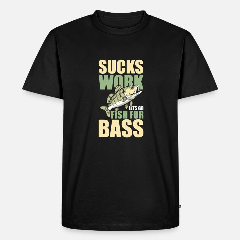 Barsch Angeln Barsch Angler - Männer Premium Bio T-Shirt - Schwarz