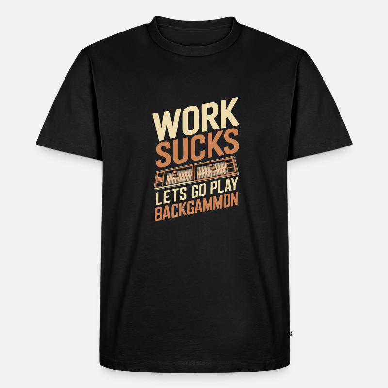 Backgammon - Männer Premium Bio T-Shirt - Schwarz