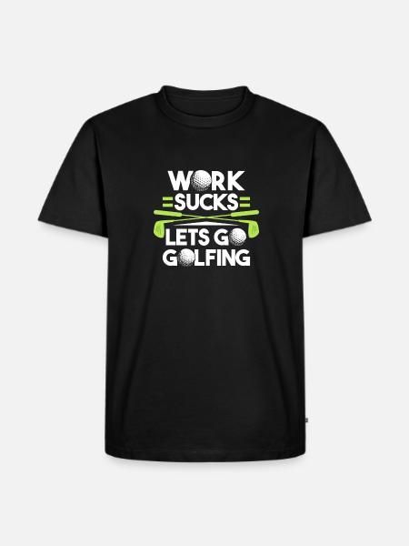 Golf Golfer Golfen - Männer Premium Bio T-Shirt - Schwarz