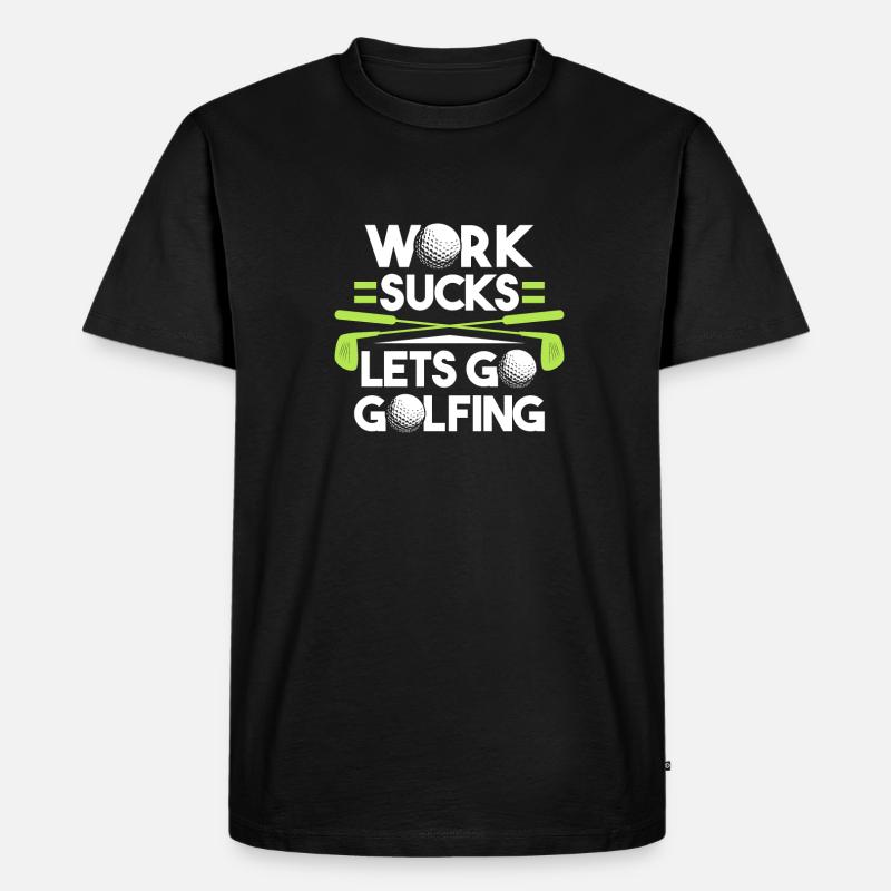 Golf Golfer Golfen - Männer Premium Bio T-Shirt - Schwarz