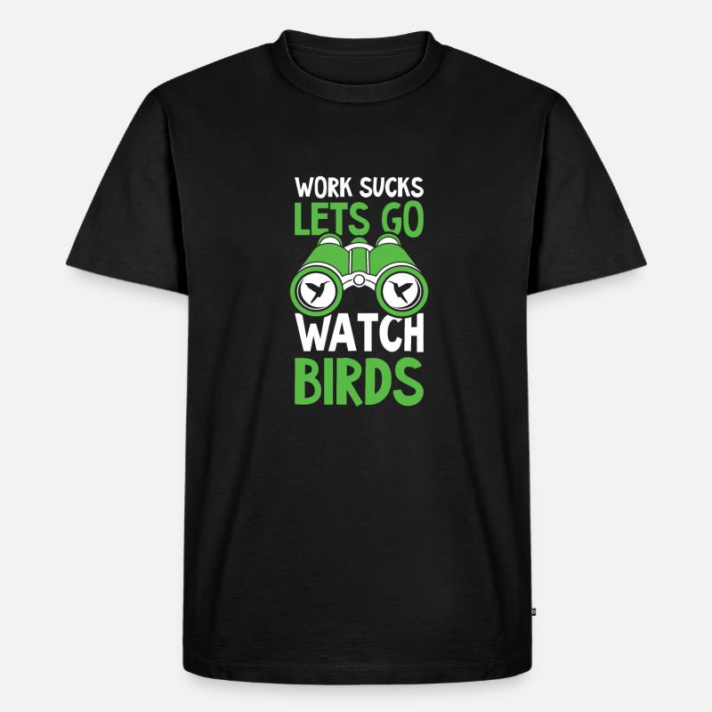Vogelbeobachter - Männer Premium Bio T-Shirt - Schwarz