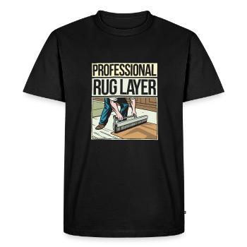 Installateur de tapis - T-shirt Premium bio Homme - noir - Devant - Nico (187cm)