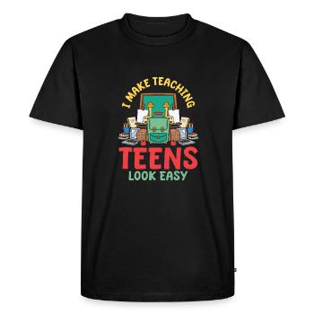 Professeur de lycée - T-shirt Premium bio Homme - noir - Devant - Nico (187cm)