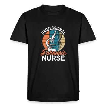 Forensic Nurse - Men's Premium Organic T-Shirt - black - Front - Nico (187cm)