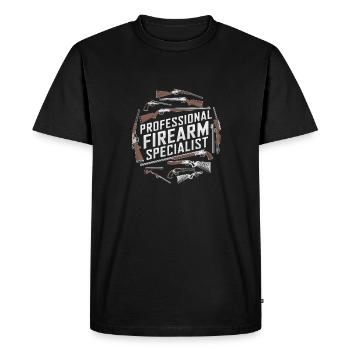 Armurier Fabricant d’armes - T-shirt Premium bio Homme - noir - Devant - Nico (187cm)