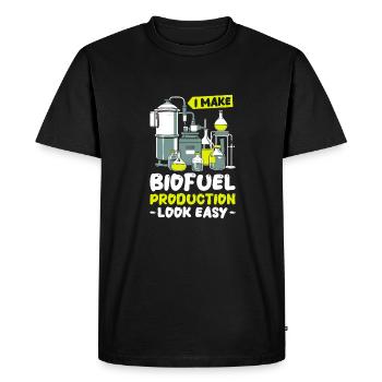 Biofuel Technician - Men's Premium Organic T-Shirt - black - Front - Nico (187cm)
