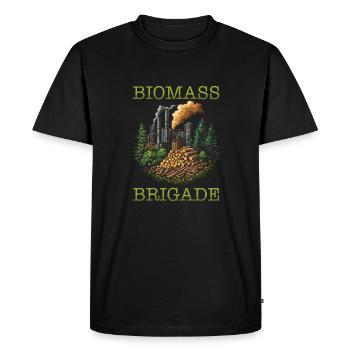 Biomass Technician Team - Men's Premium Organic T-Shirt - black - Front - Nico (187cm)
