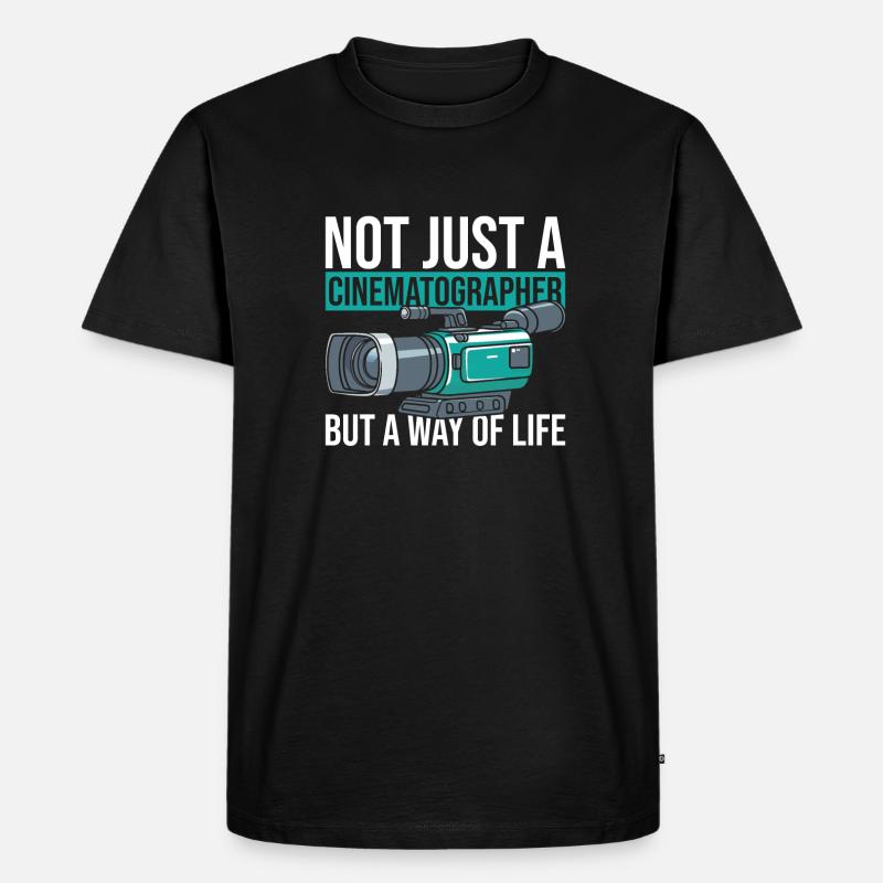Kameramann - Männer Premium Bio T-Shirt - Schwarz