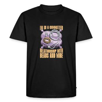 Fabrication de bijoux - T-shirt Premium bio Homme - noir - Devant - Nico (187cm)