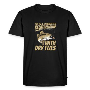 Pêche à la mouche Pêche - T-shirt Premium bio Homme - noir - Devant - Nico (187cm)