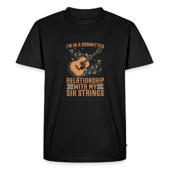 Guitare acoustique - T-shirt Premium bio Homme - noir - Devant - Nico (187cm)