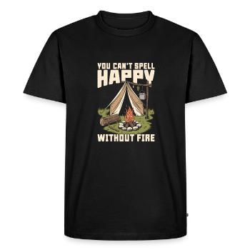 Bushcraft Camping - Men's Premium Organic T-Shirt - black - Front - Nico (187cm)