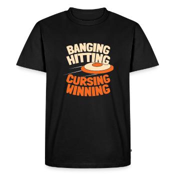 Frisbee Golf Disc Golf - Men's Premium Organic T-Shirt - black - Front - Nico (187cm)