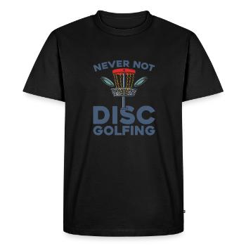 Frisbee Golf Disc Golf - Men's Premium Organic T-Shirt - black - Front - Nico (187cm)