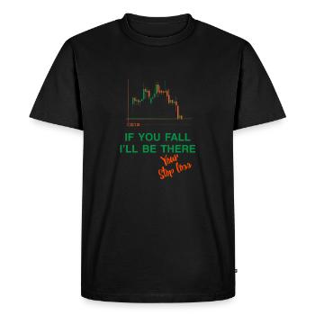 Stop loss if you fall - Men's Premium Organic T-Shirt - black - Front - Nico (187cm)