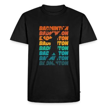 Badminton Badminton Joueur Raquette Balle - T-shirt Premium bio Homme - noir - Devant - Nico (187cm)