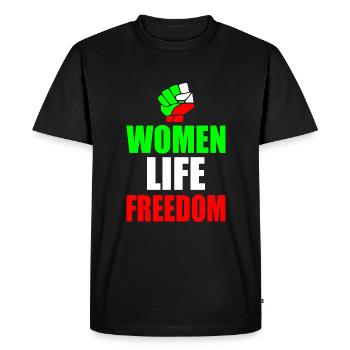 Women life freedom iran - Men's Premium Organic T-Shirt - black - Front - Nico (187cm)