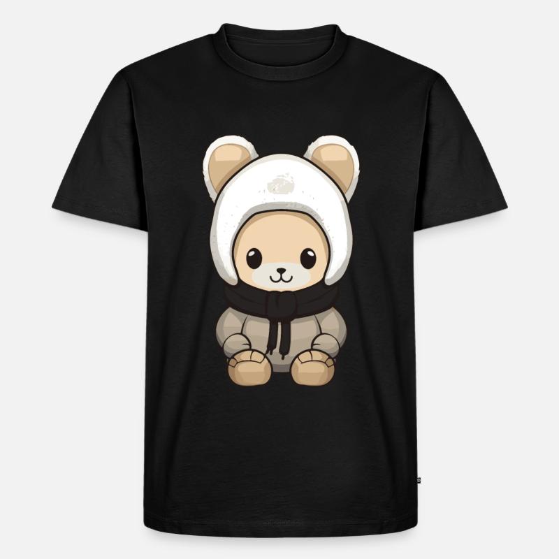 Hase Winter Comic Niedlich - Männer Premium Bio T-Shirt - Schwarz