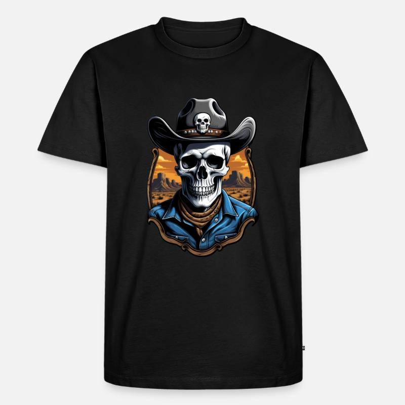 COWBOY I - Männer Premium Bio T-Shirt - Schwarz