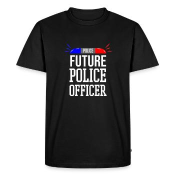 Futur policier - T-shirt Premium bio Homme - noir - Devant - Nico (187cm)