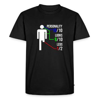 Invalidité de cadeau d'amputation de jambe - T-shirt Premium bio Homme - noir - Devant - Nico (187cm)
