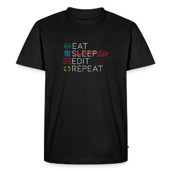 Citation d'un éditeur vidéo - T-shirt Premium bio Homme - noir - Devant - Nico (187cm)