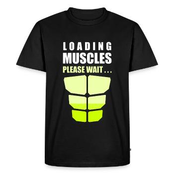 Loading muscles please wait - Men's Premium Organic T-Shirt - black - Front - Nico (187cm)