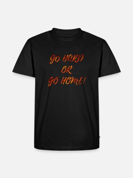 GO HARD - Männer Premium Bio T-Shirt - Schwarz