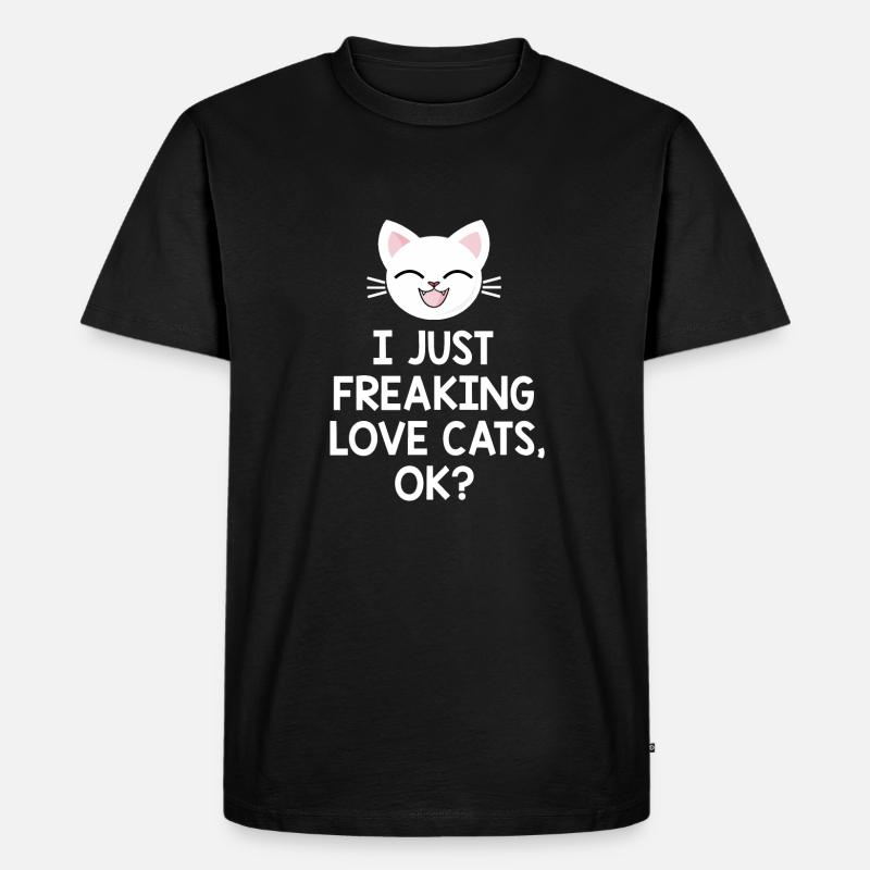 Katze - Männer Premium Bio T-Shirt - Schwarz