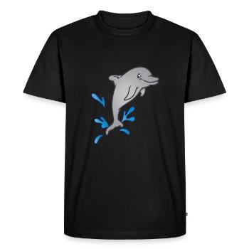 Dauphin des dauphins saute hors de l'eau - T-shirt Premium bio Homme - noir - Devant - Nico (187cm)