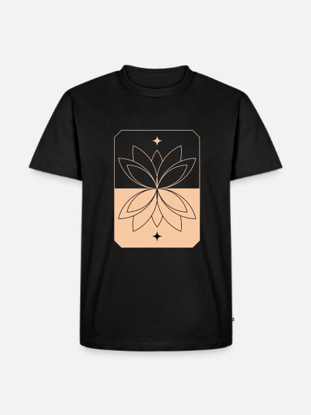 Lotus - Männer Premium Bio T-Shirt - Schwarz