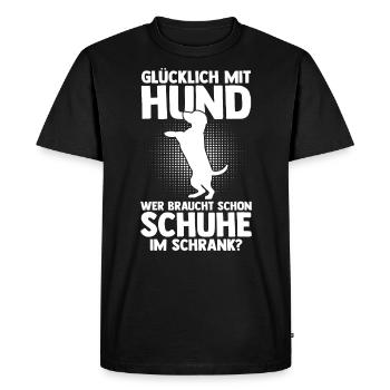 Chien Propriétaire De Chien Propriétaire De Chien Motif Chiens - T-shirt Premium bio Homme - noir - Devant - Nico (187cm)