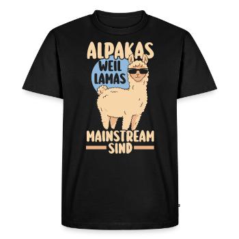 Alpaga - T-shirt Premium bio Homme - noir - Devant - Nico (187cm)